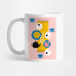 Tea For Three Papercut Collage Illustration Mug